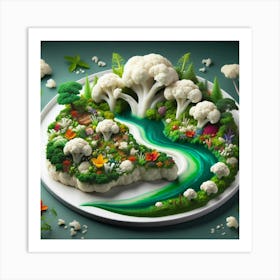 Cauliflower River Art Print