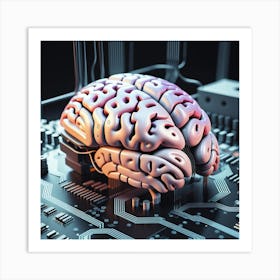 Brain On A Circuit Board 20 Art Print