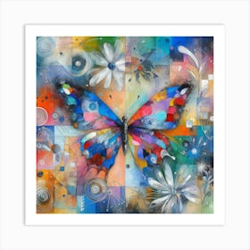 Colourful Surreal Butterfly v1 Art Print