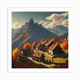 Village In Autumn 1 Art Print