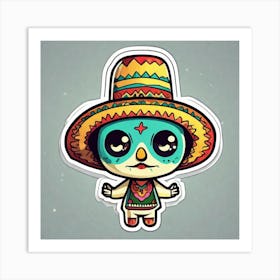 Mexico Sticker 2d Cute Fantasy Dreamy Vector Illustration 2d Flat Centered By Tim Burton Pr (51) Art Print