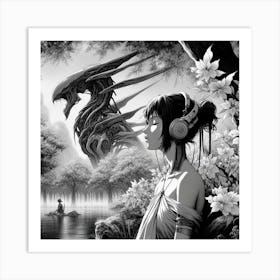 Monochrome Peace Art Print