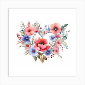 Heart Of Flowers Art Print