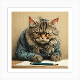 Angry Cat Art Print