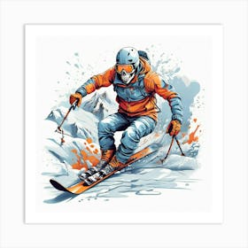 Skier Art Print