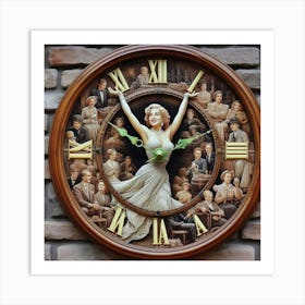 Marilyn Monroe Clock Art Print