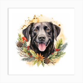 Christmas Labrador Art Print