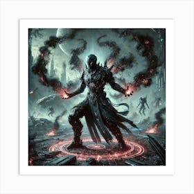 A Highly Detailed Science Fiction Illustration Of Shadow Flames Art Print