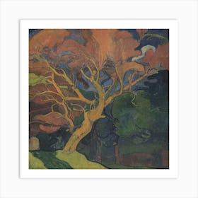 Forest Interior With Crooked Wood By Mogens Ballin Art Print