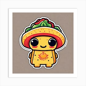 Kawaii Taco 1 Art Print