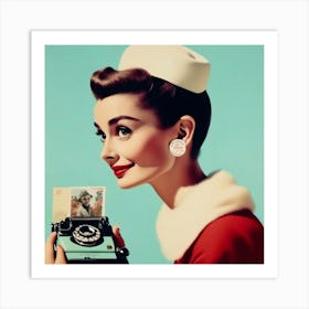 Audrey Hepburn Vintage Nurse Art Print