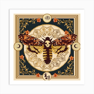 Death Moth Square Art Print