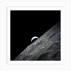 Crescent Earth Rises Above The Lunar Horizon Taken During The Apollo 17 Mission Art Print