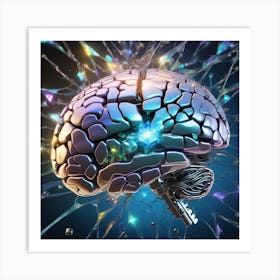 Brain Bursting With Light Art Print