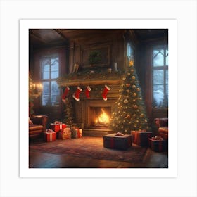 Christmas In The Living Room 41 Art Print