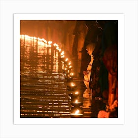 Ganga Aarti Art Print