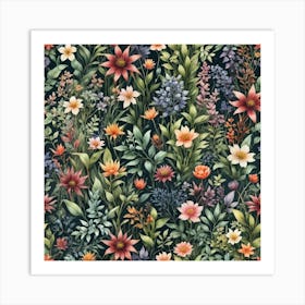 Floral Wallpaper 4 Art Print