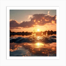 Sunset Over Water Art Print