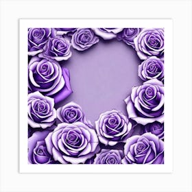 Lavender Roses On Edges As Frame With Empty Space In Centre Miki Asai Macro Photography Close Up (5) Art Print