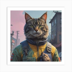 Cat In The City 1 Art Print