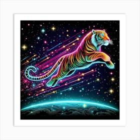 Tiger In Space Art Print