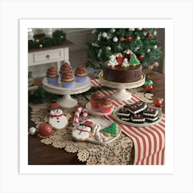 A 3d Render Of A Christmas Dessert Table Vgkkwwoisb6ghmex5d0koq Czfn8cthrek3ulwrbbzlfw Poster