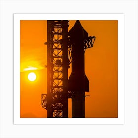 Sunset Over Nasa Rocket 1 Art Print