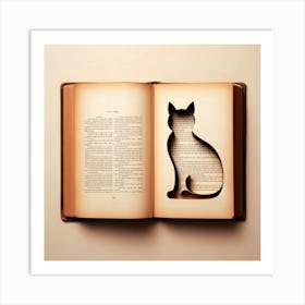 Cat In Book 1 Art Print