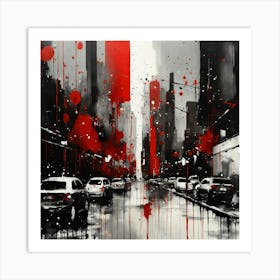 Abstract Splatter Cityscape View Art Print