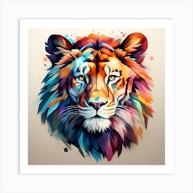 Colorful Tiger Head 1 Art Print