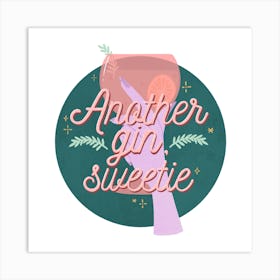 Gin Sweetie Square Art Print