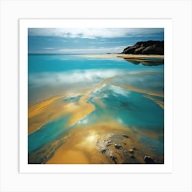 Sunlit Reflections on Golden Beach 2 Art Print