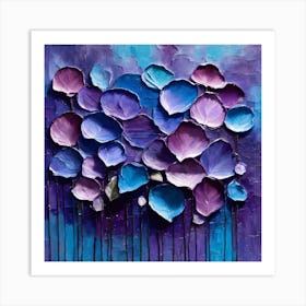 Texture Abstract On Canvas Hydrangea 1 Art Print