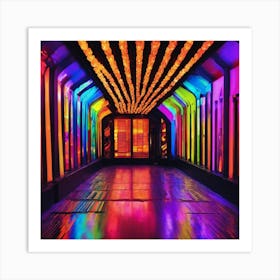 Neon Tunnel 1 Art Print