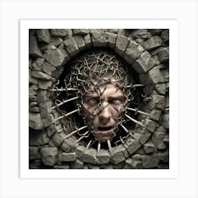 Man In A Hole 1 Art Print