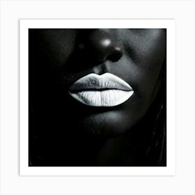 Firefly Lips, Black, Sealed, Silence, Female, Quiet, Mystery, Expression, Symbol, Power, Strength, S (11) Art Print