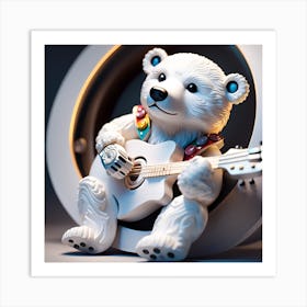 Polar Bear Playing Guitar 2 Art Print