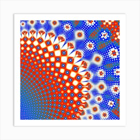 Digital Arts Fractals Futuristic Red Blue Art Print