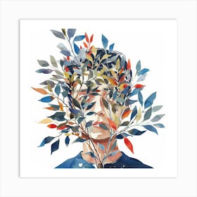 Man With A Tree Art Print