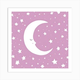 Sweet Dreams Moon and Stars Art Print