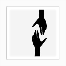 Two Hands Reaching For Each Other Art Print