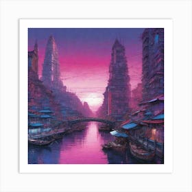 Futuristic Cityscape 138 Art Print