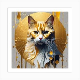 Golden Cat 13 Art Print