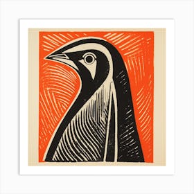 Retro Bird Lithograph Penguin 4 Art Print