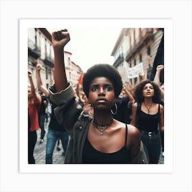 Black Woman With Raised Fist Art Print