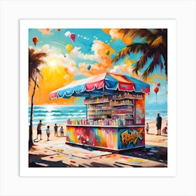 Seaside Scoops Of Flavorful Delights At The Ice Cream Stand Art Print