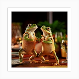 Two Frogs Dancing 1 Art Print