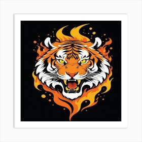 Tiger Flames Art Print