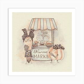 Funny Farmers Market Art Print