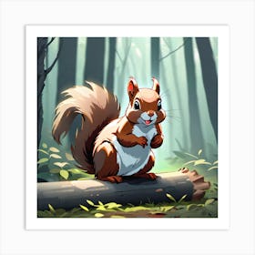 Squirrel In The Forest 19 Art Print